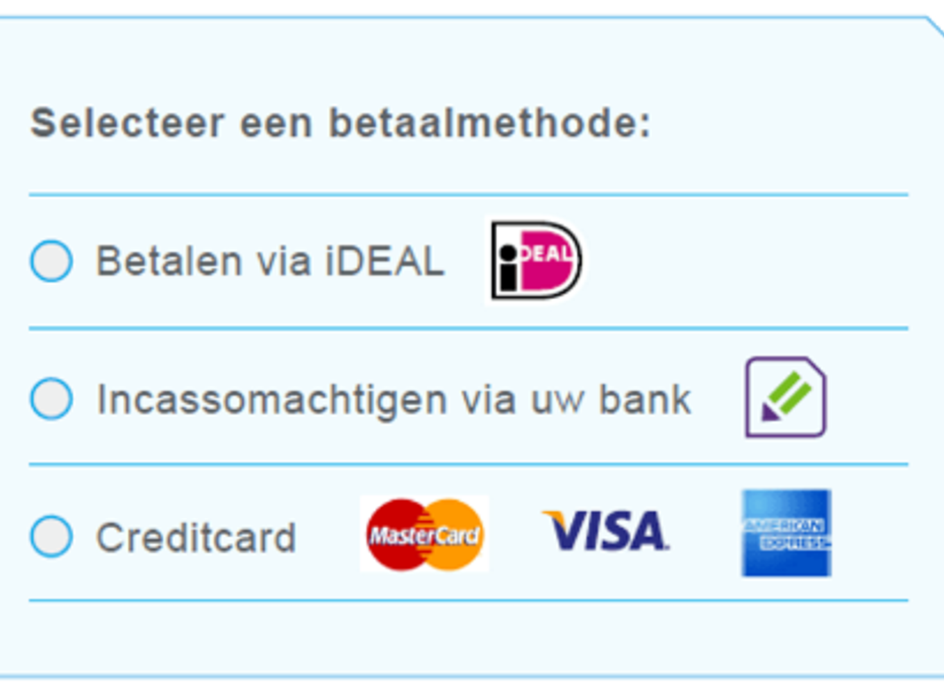 Afb. digitaal incassomachtigen kan geautomatiseerd vanuit de checkout of betaalpagina.